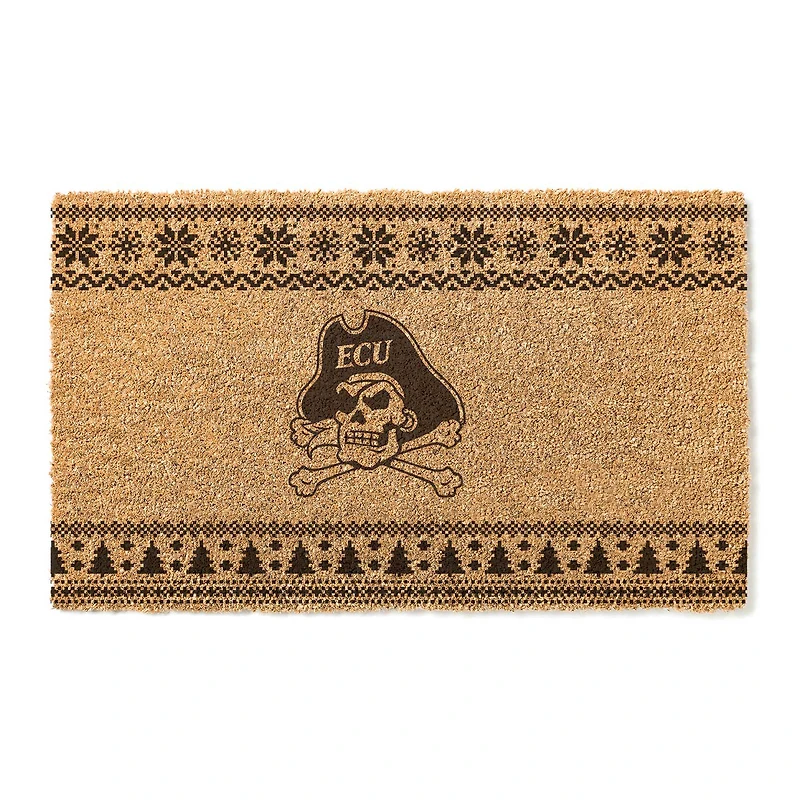 ECU Pirates 18" x 30" Holiday Coir Doormat