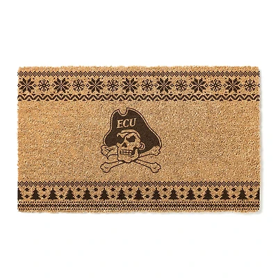 ECU Pirates 18" x 30" Holiday Coir Doormat