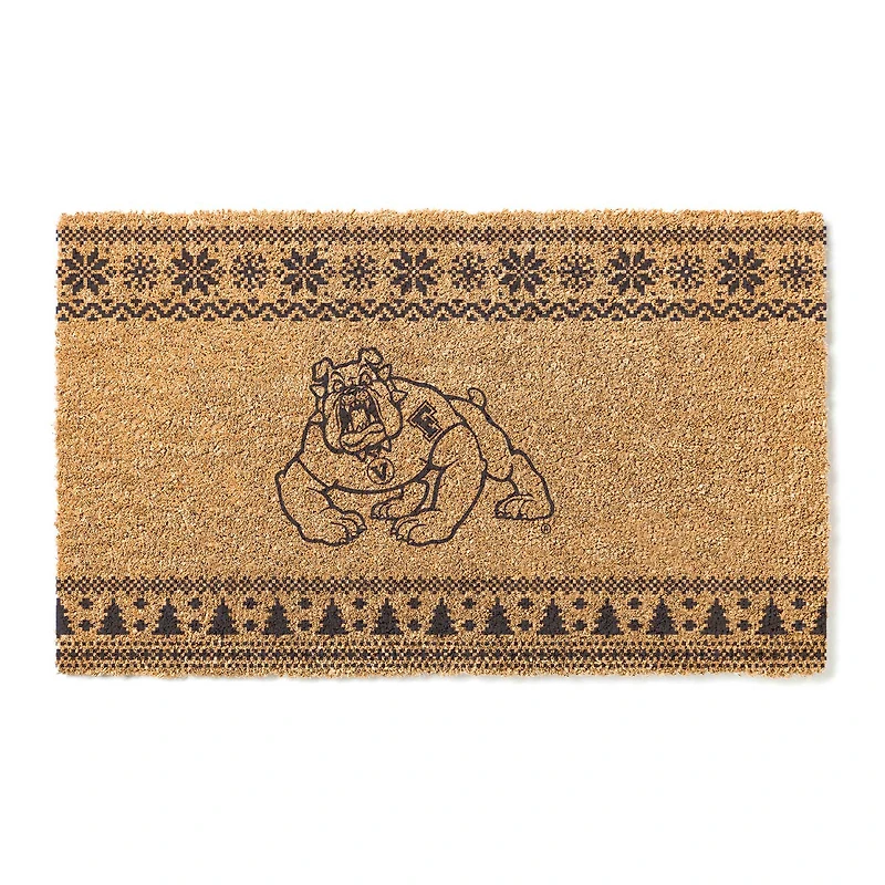 Fresno State Bulldogs 18" x 30" Holiday Coir Doormat