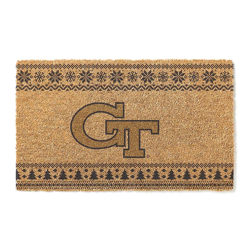 Georgia Tech Yellow Jackets 18" x 30" Holiday Coir Doormat