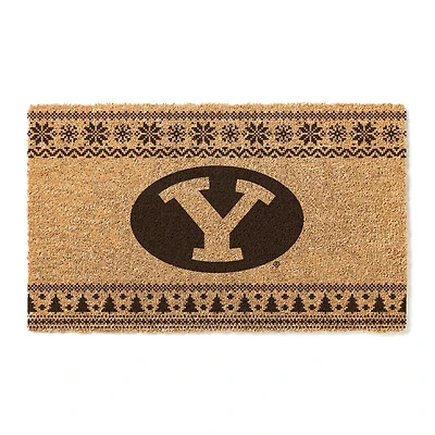 BYU Cougars 18" x 30" Holiday Coir Doormat