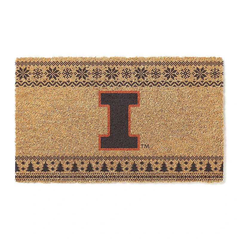 Illinois Fighting Illini 18" x 30" Holiday Coir Doormat