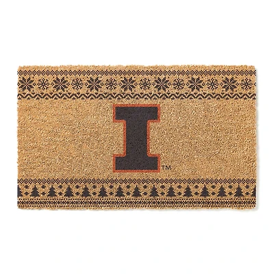 Illinois Fighting Illini 18" x 30" Holiday Coir Doormat