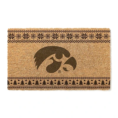 Iowa Hawkeyes 18" x 30" Holiday Coir Doormat