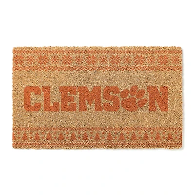 Clemson Tigers 18" x 30" Holiday Coir Doormat