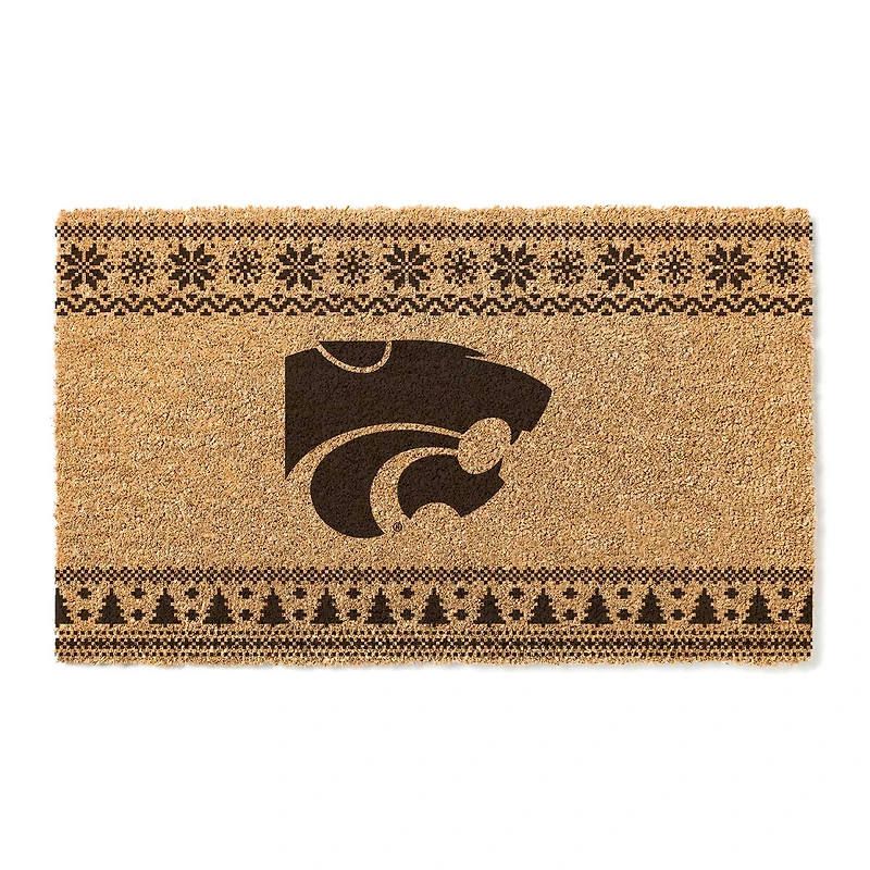 Kansas State Wildcats 18" x 30" Holiday Coir Doormat