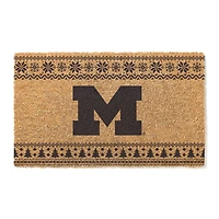 Michigan Wolverines 18" x 30" Holiday Coir Doormat