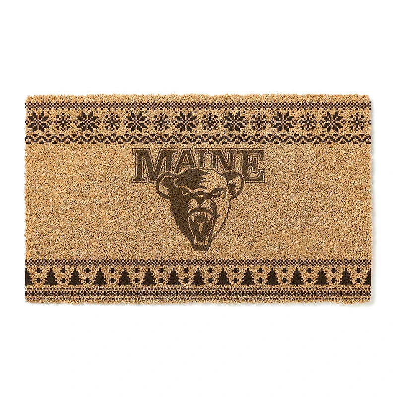 Maine Black Bears 18" x 30" Holiday Coir Doormat