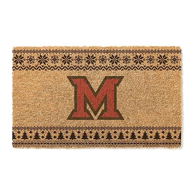 Miami University RedHawks 18" x 30" Holiday Coir Doormat