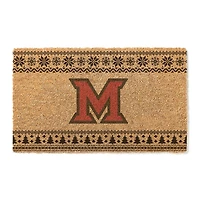 Miami University RedHawks 18" x 30" Holiday Coir Doormat