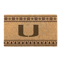 Miami Hurricanes 18" x 30" Holiday Coir Doormat