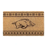 Arkansas Razorbacks 18" x 30" Holiday Coir Doormat