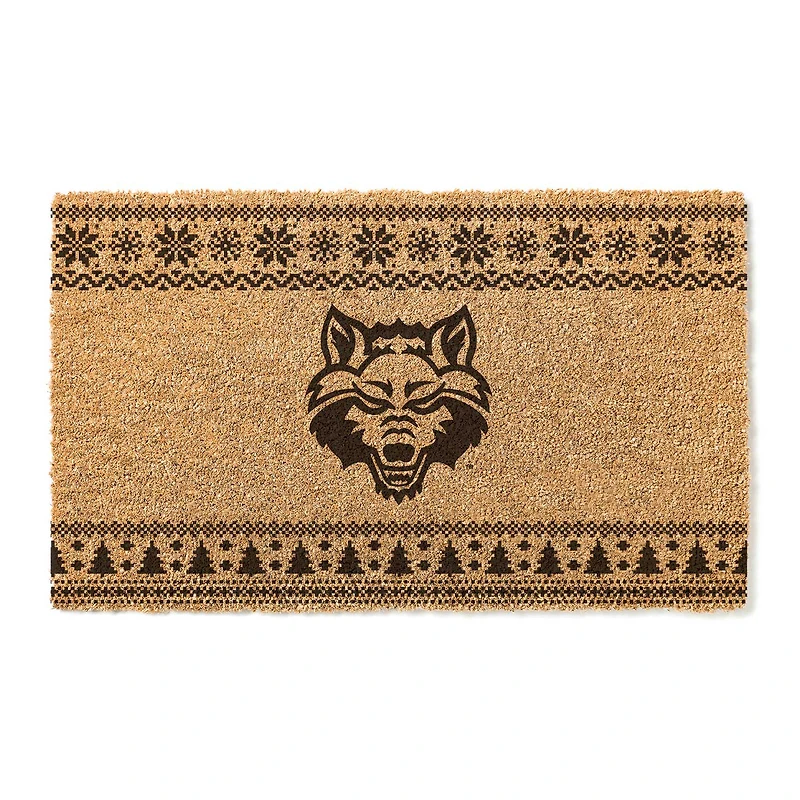 Arkansas State Red Wolves 18" x 30" Holiday Coir Doormat