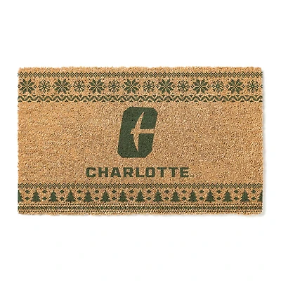 Charlotte 49ers 18" x 30" Holiday Coir Doormat