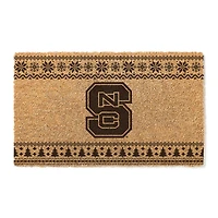 NC State Wolfpack 18" x 30" Holiday Coir Doormat
