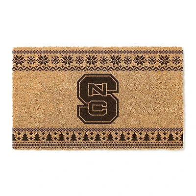 NC State Wolfpack 18" x 30" Holiday Coir Doormat