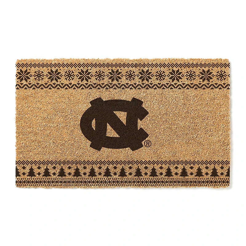 North Carolina Tar Heels 18" x 30" Holiday Coir Doormat