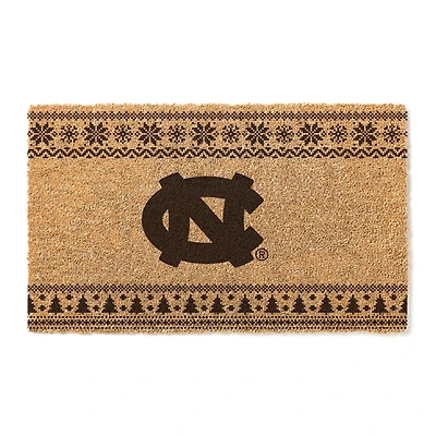 North Carolina Tar Heels 18" x 30" Holiday Coir Doormat