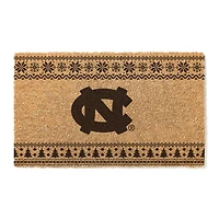 North Carolina Tar Heels 18" x 30" Holiday Coir Doormat