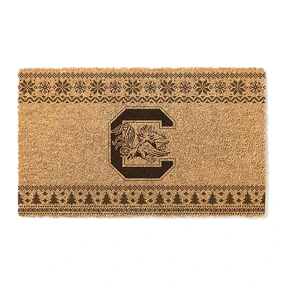 South Carolina Gamecocks 18" x 30" Holiday Coir Doormat