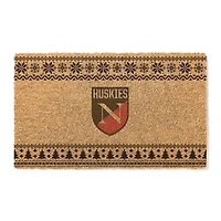 Northeastern Huskies 18" x 30" Holiday Coir Doormat
