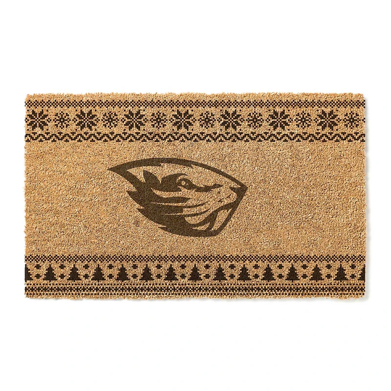 Oregon State Beavers 18" x 30" Holiday Coir Doormat