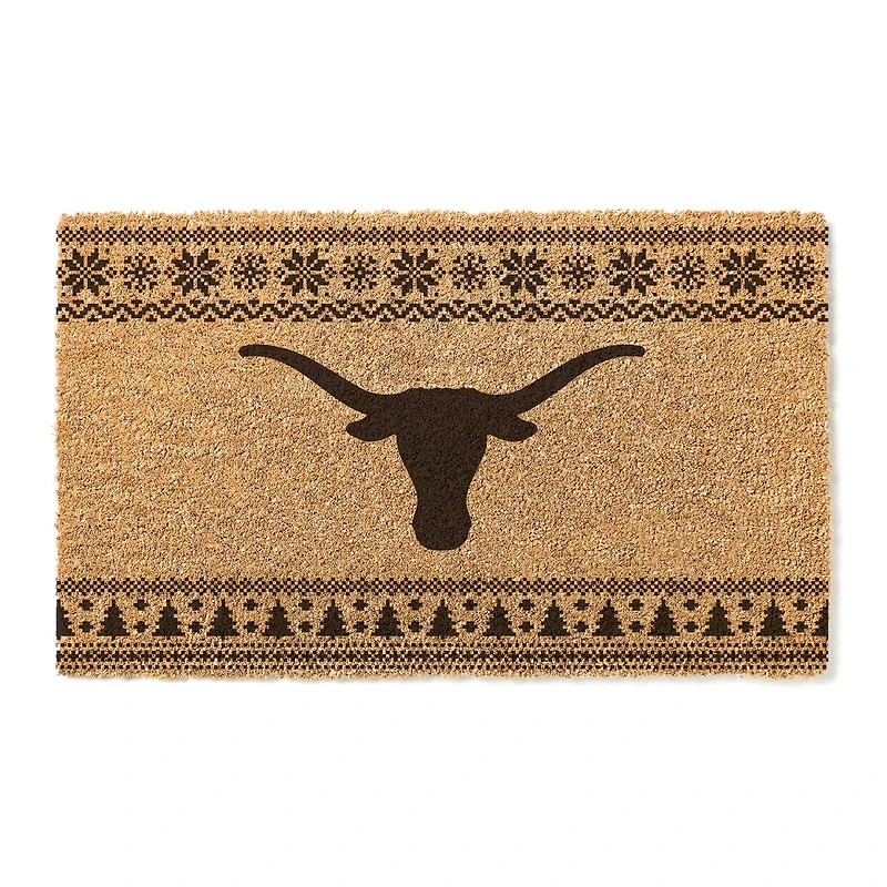 Texas Longhorns 18" x 30" Holiday Coir Doormat