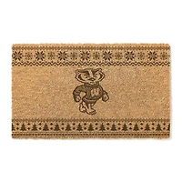 Wisconsin Badgers 18" x 30" Holiday Coir Doormat