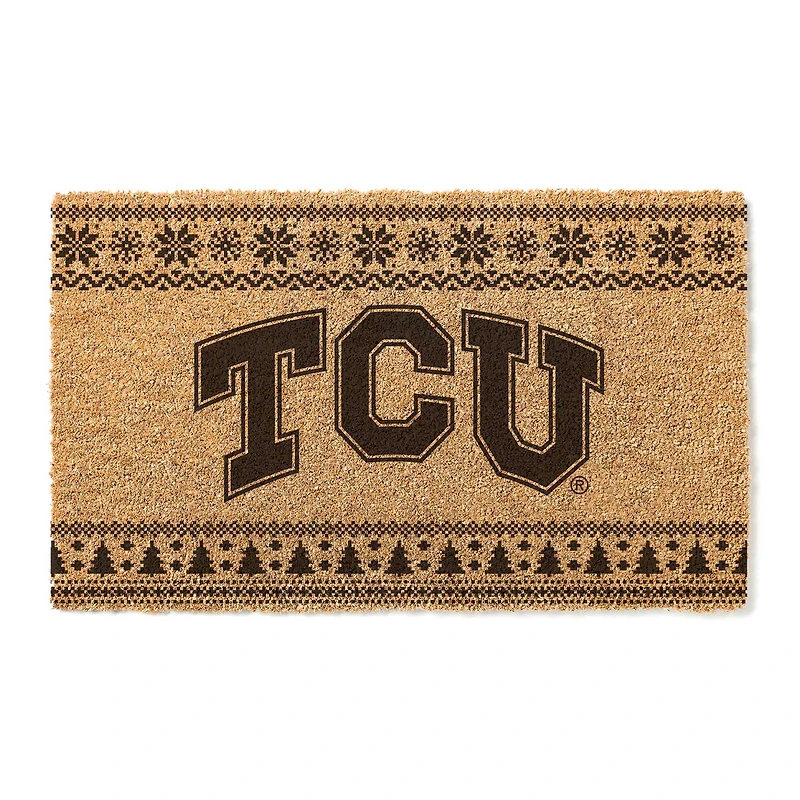 TCU Horned Frogs 18" x 30" Holiday Coir Doormat