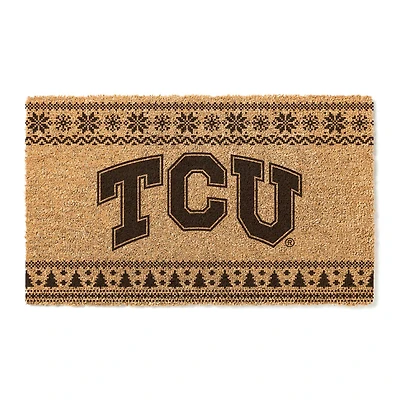 TCU Horned Frogs 18" x 30" Holiday Coir Doormat