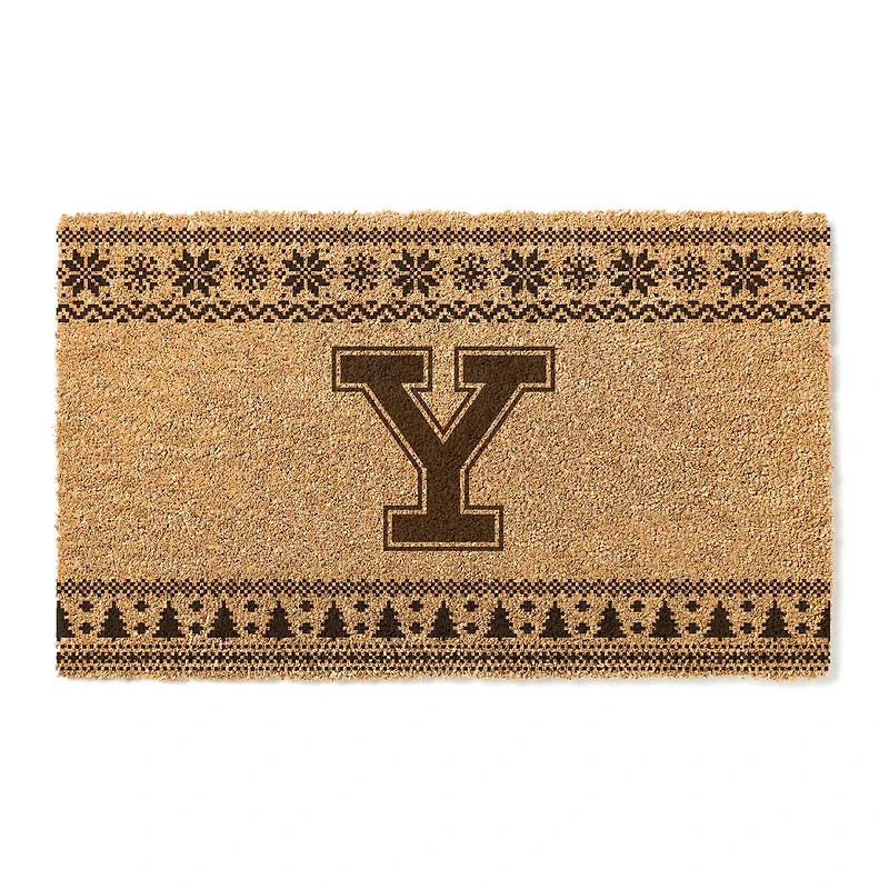 Yale Bulldogs 18" x 30" Holiday Coir Doormat