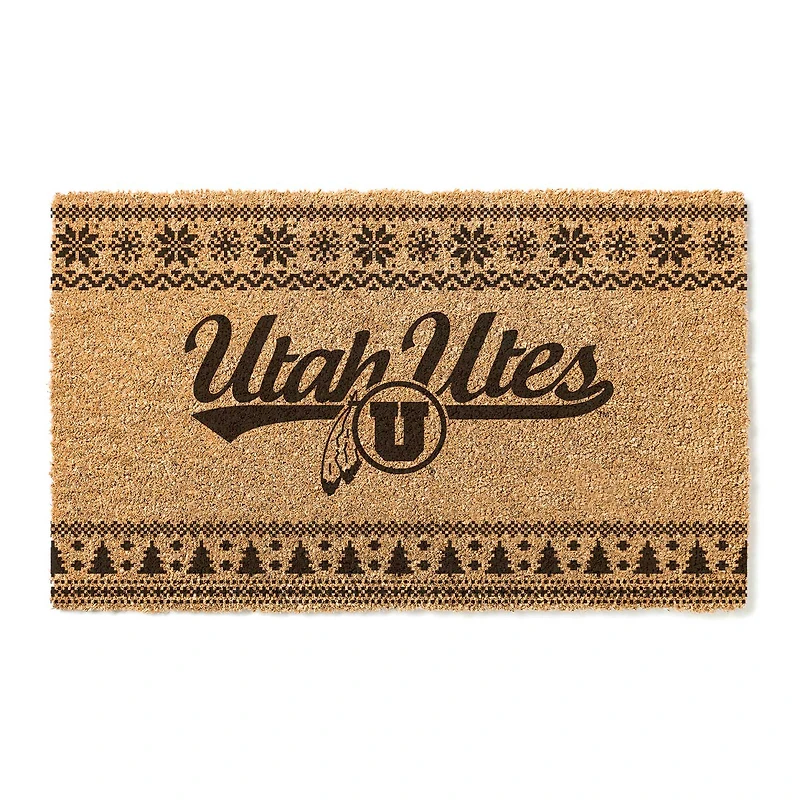 Utah Utes 18" x 30" Holiday Coir Doormat