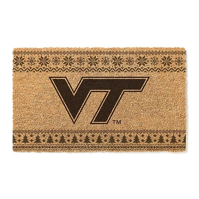 Virginia Tech Hokies 18" x 30" Holiday Coir Doormat
