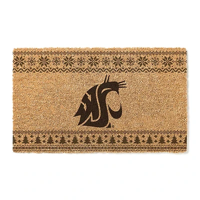 Washington State Cougars 18" x 30" Holiday Coir Doormat