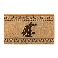 Washington State Cougars 18" x 30" Holiday Coir Doormat