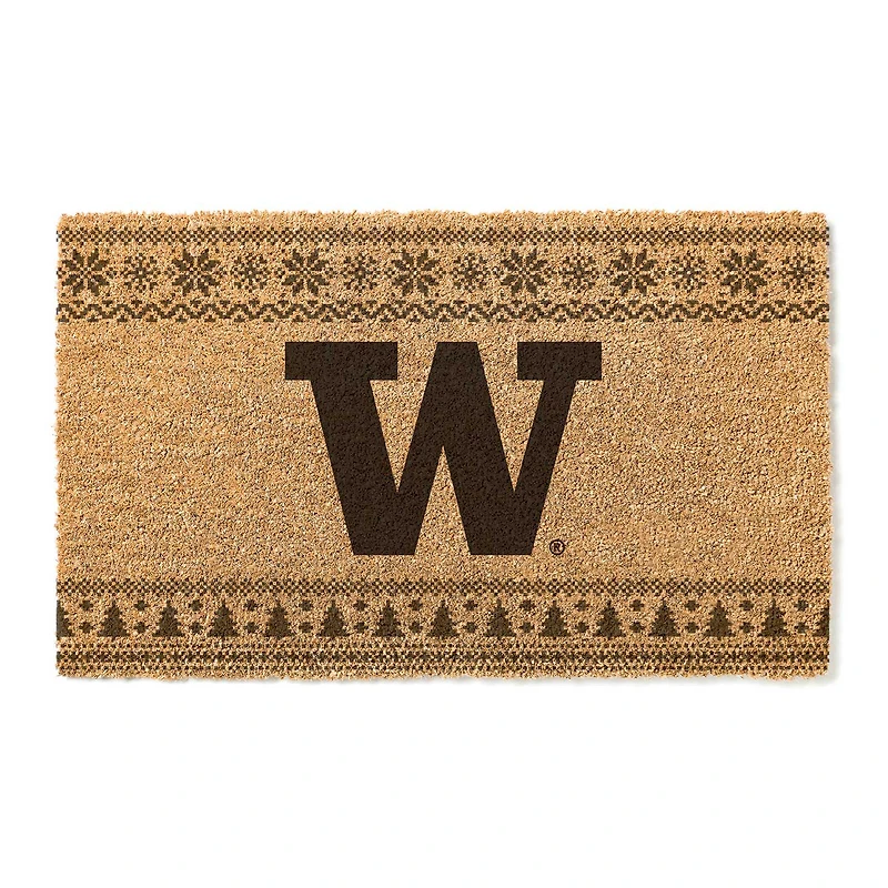 Washington Huskies 18" x 30" Holiday Coir Doormat