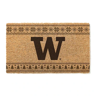 Washington Huskies 18" x 30" Holiday Coir Doormat