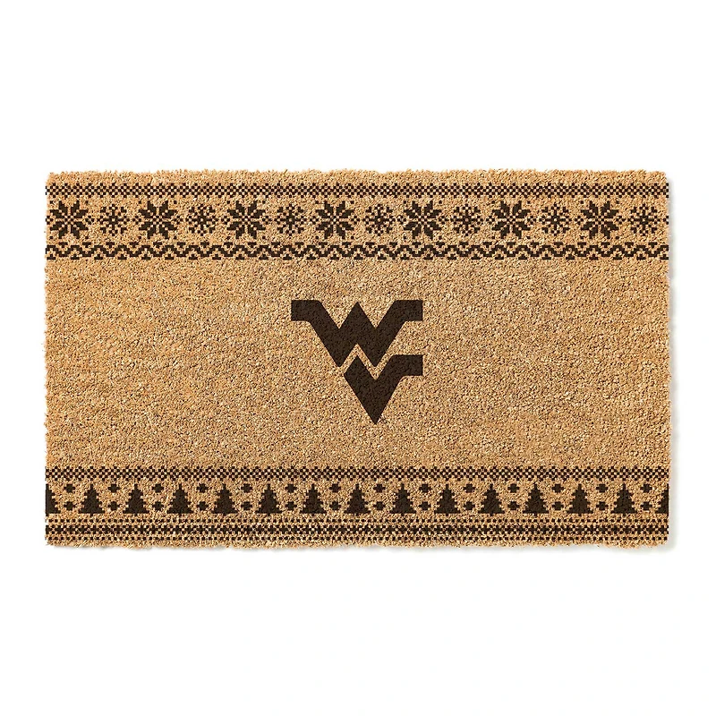West Virginia Mountaineers 18" x 30" Holiday Coir Doormat
