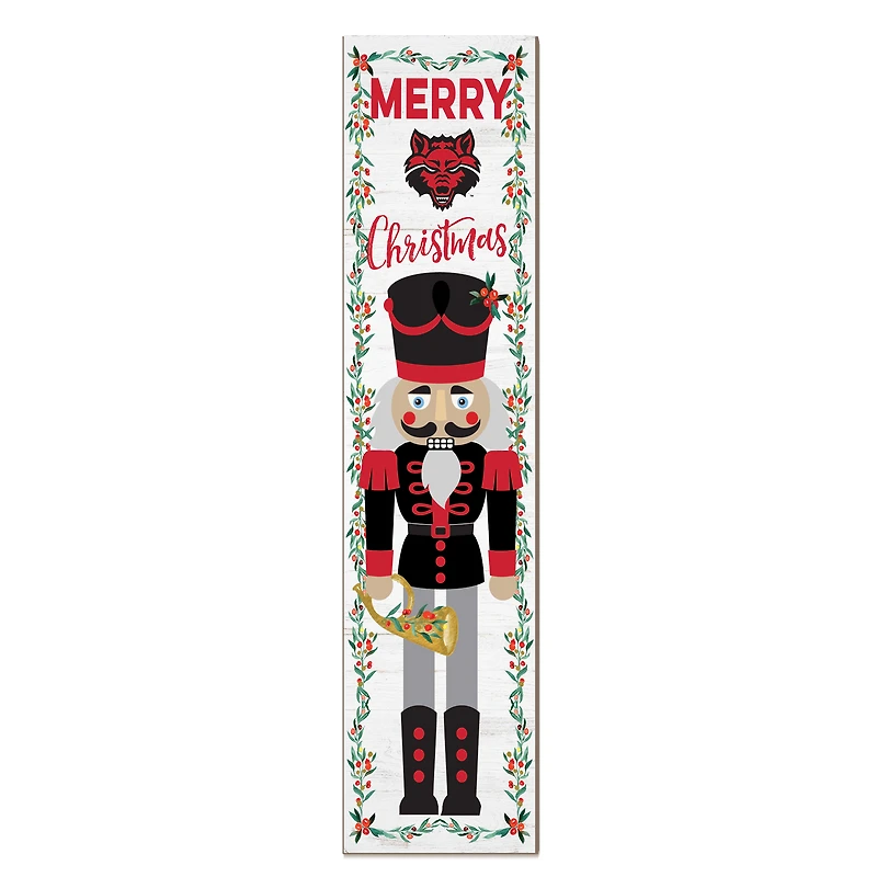 Arkansas State Red Wolves 11" x 46" Nutcracker Holiday Leaner Sign