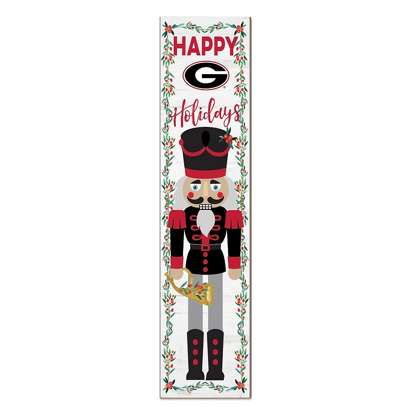 Georgia Bulldogs 11" x 46" Nutcracker Holiday Leaner Sign
