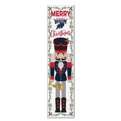 Howard Bison 11" x 46" Nutcracker Holiday Leaner Sign