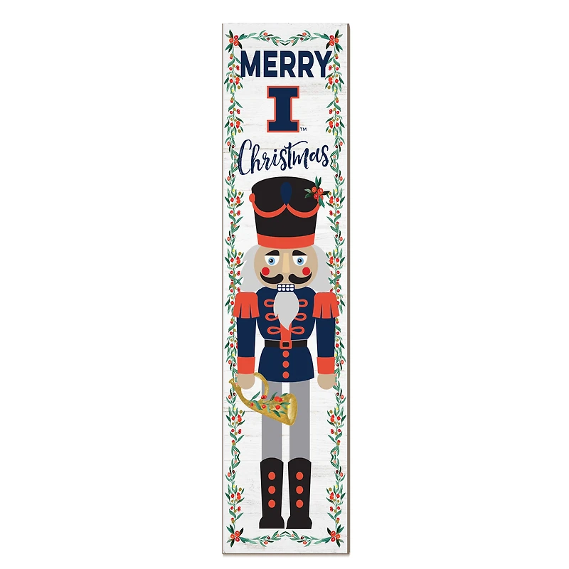 Illinois Fighting Illini 11" x 46" Nutcracker Holiday Leaner Sign