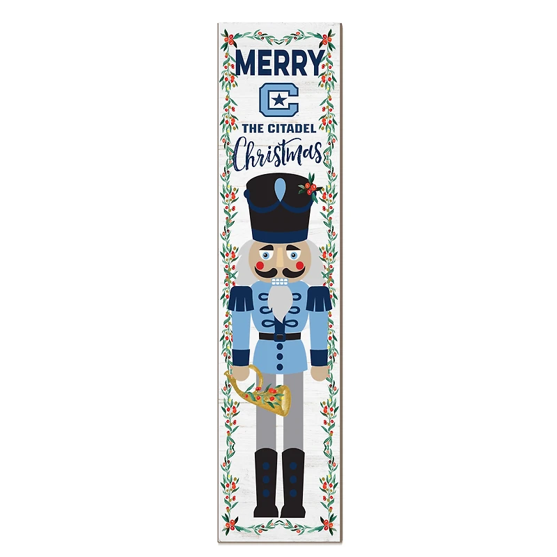 Citadel Bulldogs 11" x 46" Nutcracker Holiday Leaner Sign