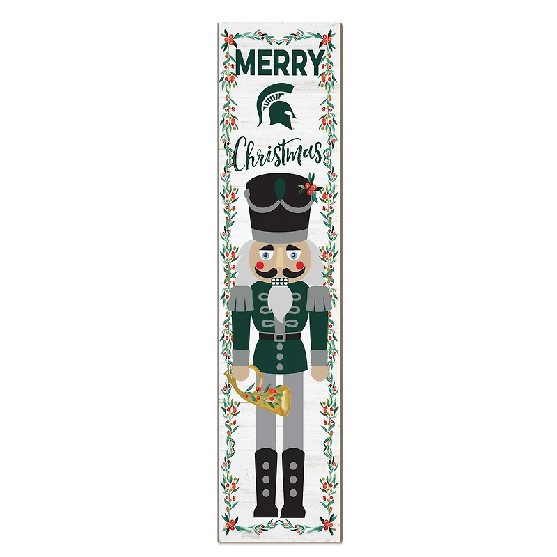Michigan State Spartans 11" x 46" Nutcracker Holiday Leaner Sign