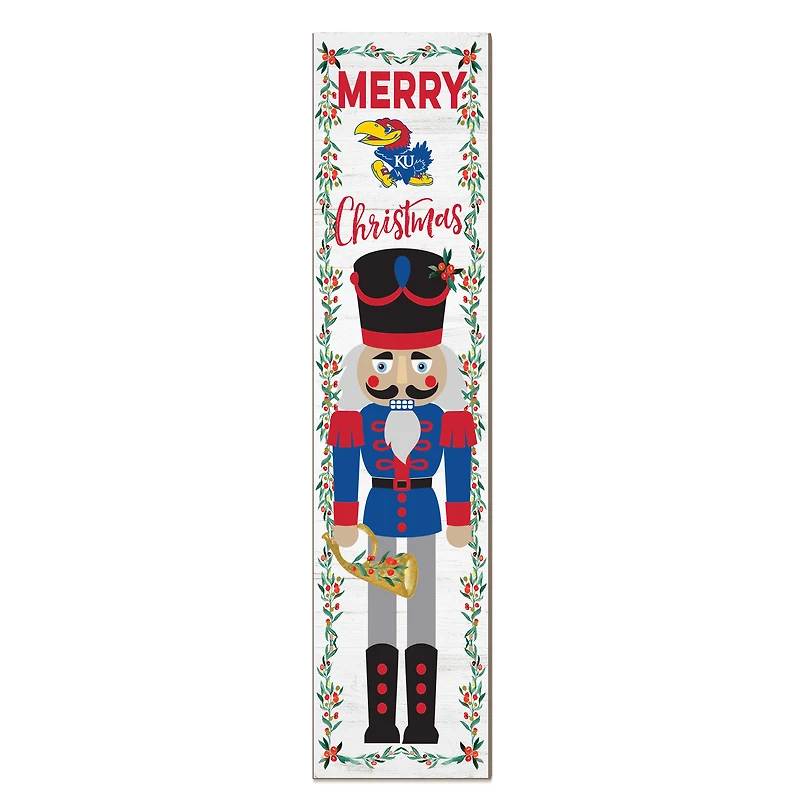 Kansas Jayhawks 11" x 46" Nutcracker Holiday Leaner Sign