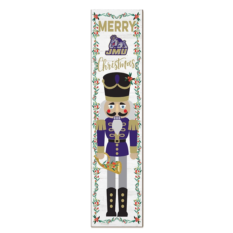 James Madison Dukes 11" x 46" Nutcracker Holiday Leaner Sign