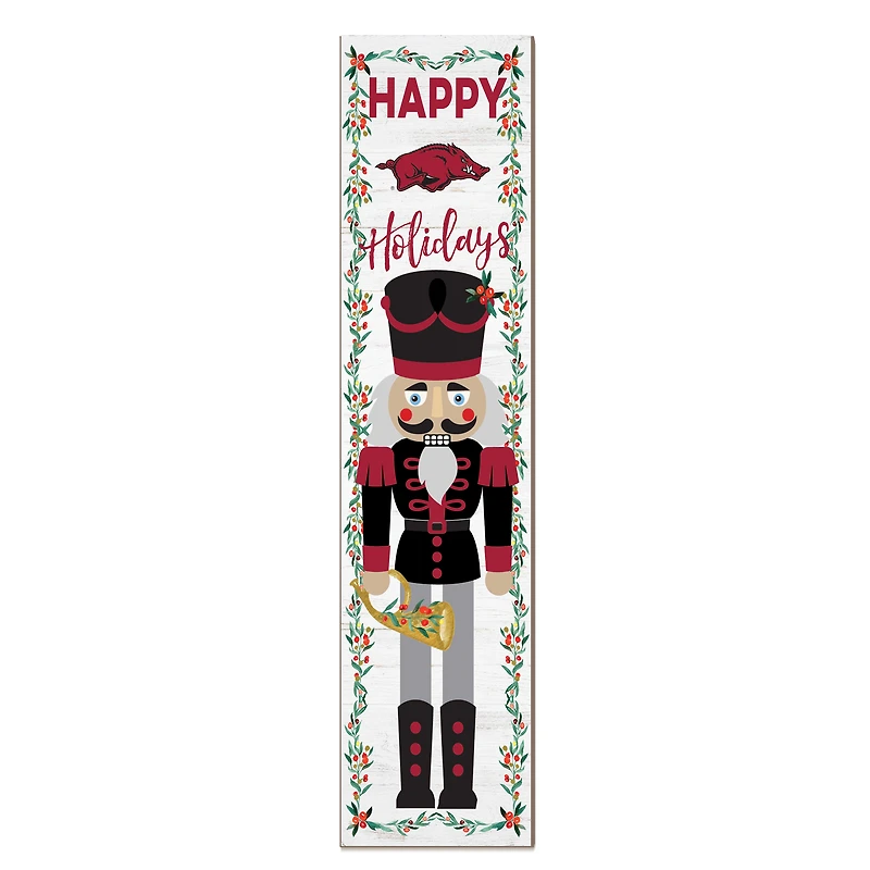 Arkansas Razorbacks 11" x 46" Nutcracker Holiday Leaner Sign