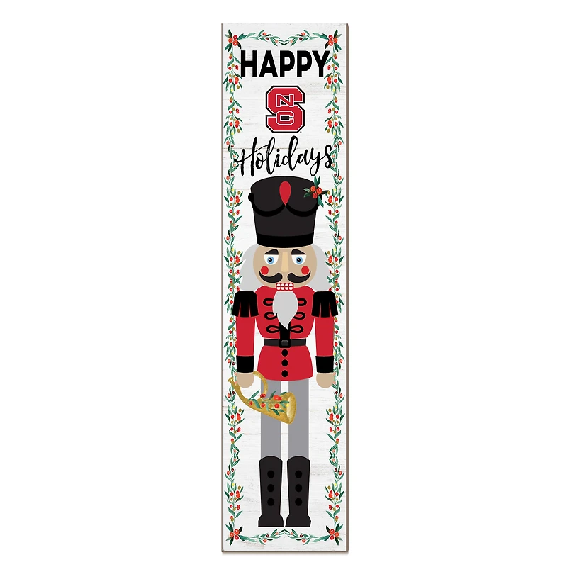 NC State Wolfpack 11" x 46" Nutcracker Holiday Leaner Sign