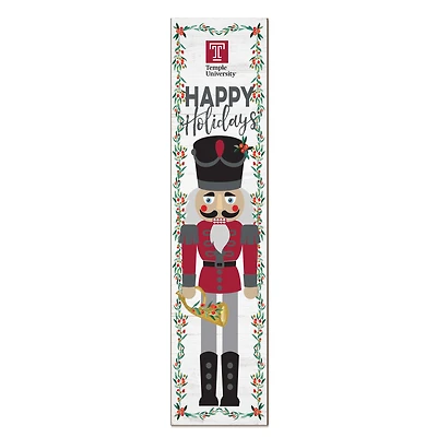 Temple Owls 11" x 46" Nutcracker Holiday Leaner Sign