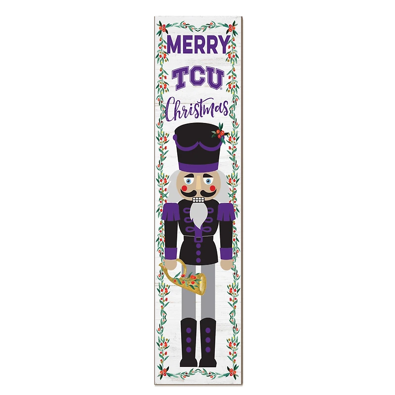 TCU Horned Frogs 11" x 46" Nutcracker Holiday Leaner Sign